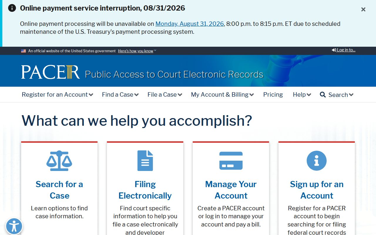 Minnesota Lake court docket PACER federal-record distinction source