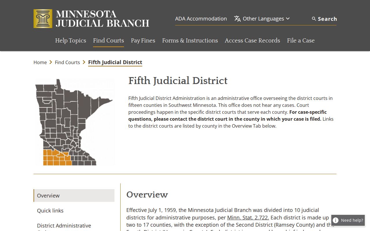 Faribault County court docket Fifth Judicial District information